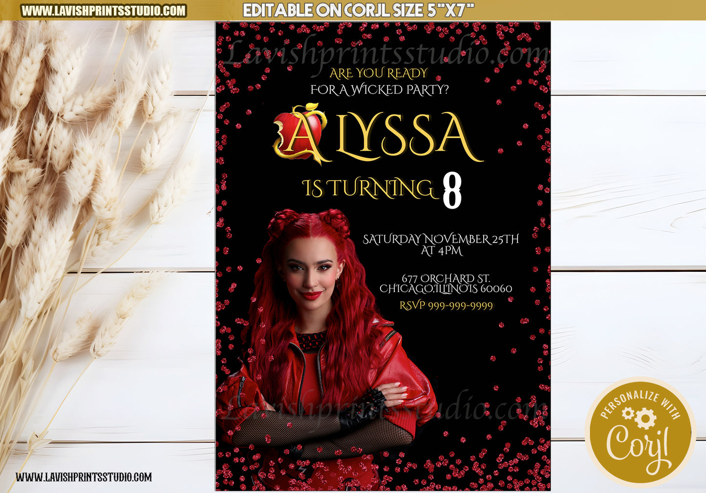 Descendants Birthday Invitation, Descendants 3 Invitations, Descendants Personalized Invite,Descendants Invitaciones, Descendants Birthday,Descendants 4 invitations