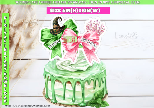 Wicked CakeTopper, Wicked Movie Cake Topper, Instant Download, Wicked Party Topper