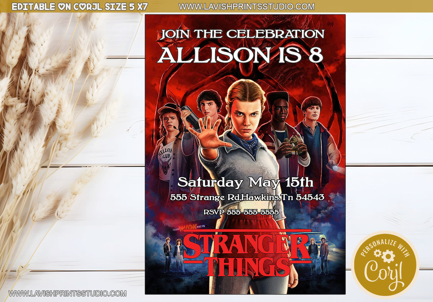 Stranger Things Invitation,EDITABLE, Stranger Things Birthday Invites