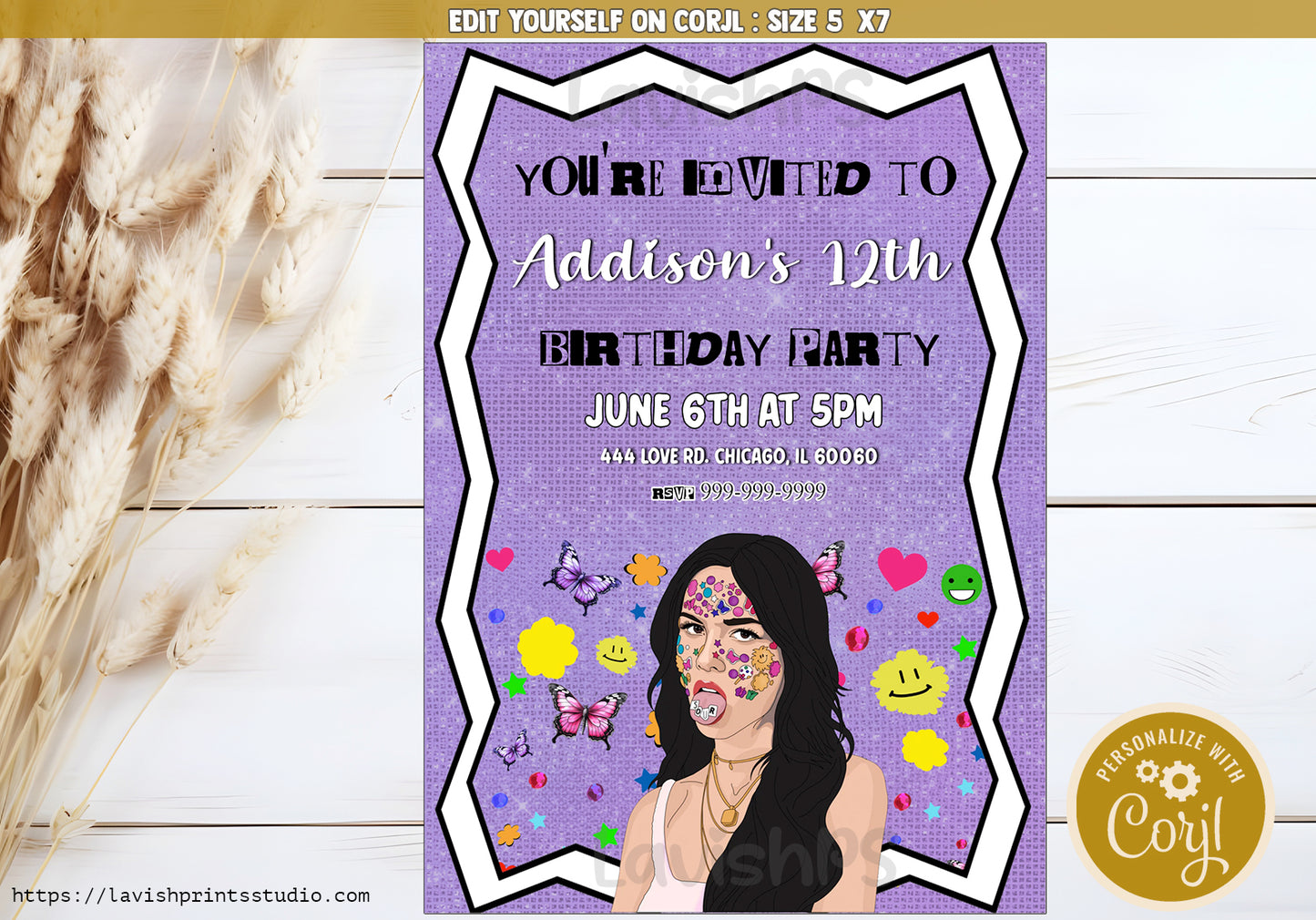 Olivia Rodrigo Invitation, Olivia Rodrigo Party Invites, Olivia Rodrigo Birthday Invitations