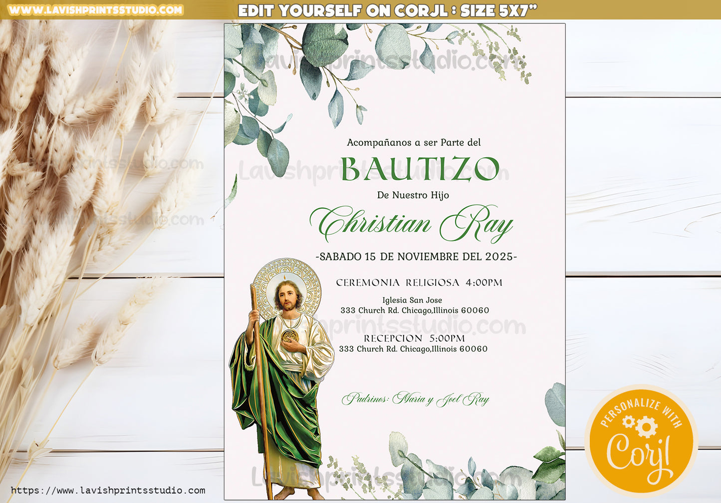 EDITABLE San Judas Invitation, Baptism Invites, San Juditas Invites, Bautizo Mexican Theme, Religious Invites, Invitaciones Bautizo, St.Jude