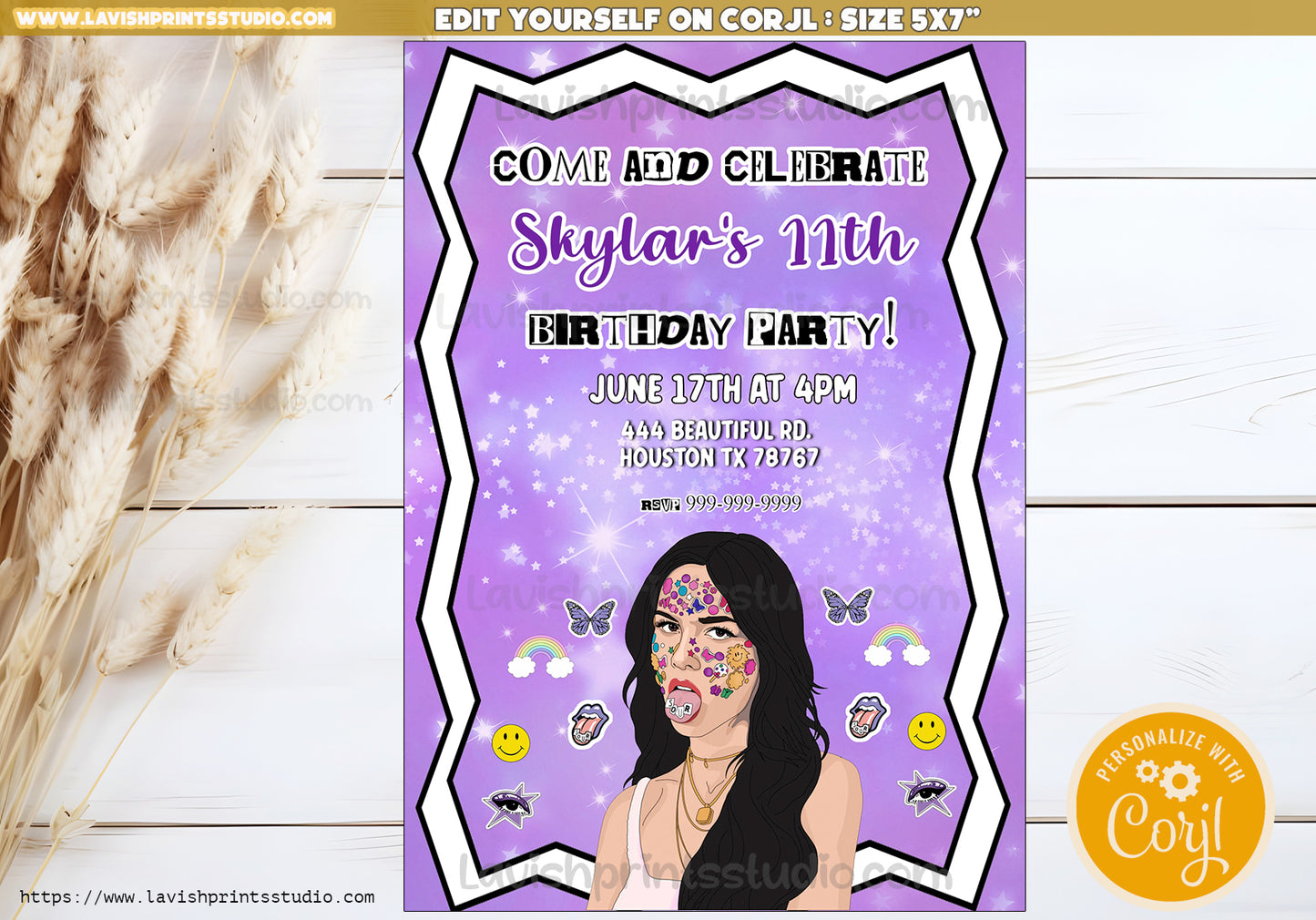 Olivia Rodrigo Invitation, Olivia Rodrigo Party Invites, Olivia Rodrigo Birthday Invitations