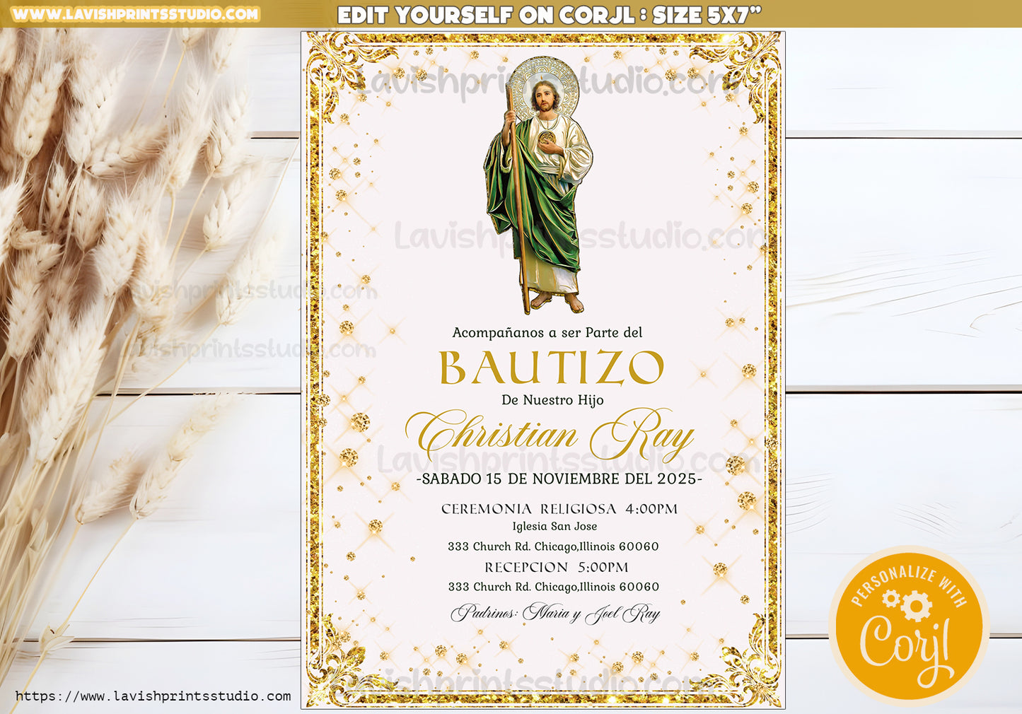 EDITABLE San Judas Invitation, Baptism Invites, San Juditas Invites, Bautizo Mexican Theme, Religious Invites, Invitaciones Bautizo, St.Jude