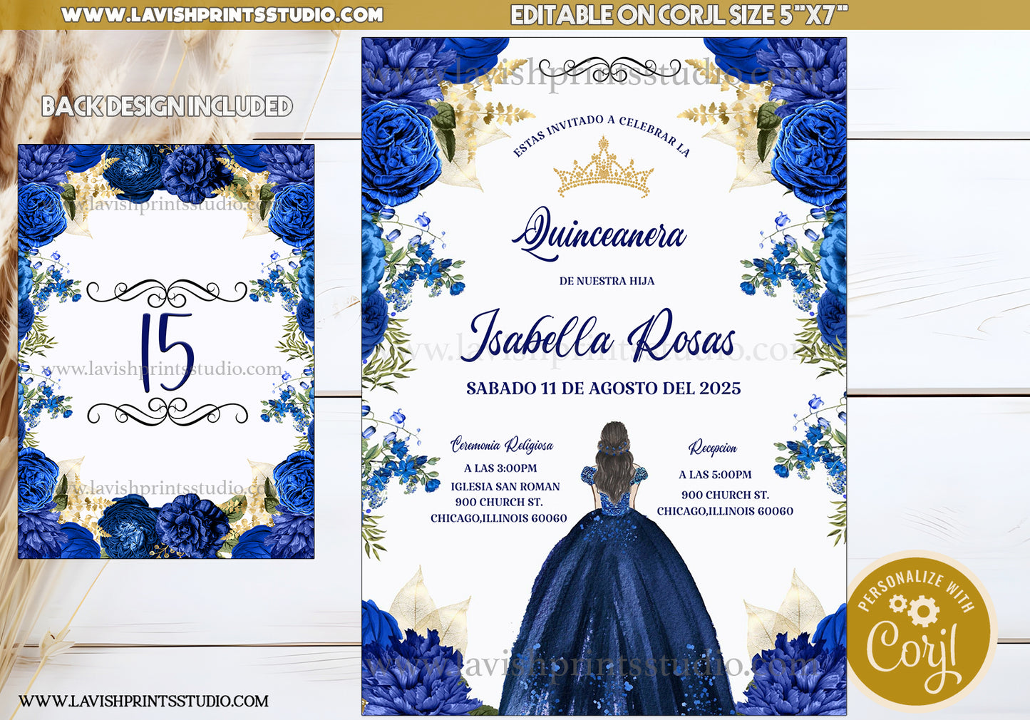 Quinceanera Invitations, Navy Blue Gold Quinceanera Invites, Blue Quince Anos Theme, Gold Navy Blue Quinceanera Invitaciones, Arch Navy