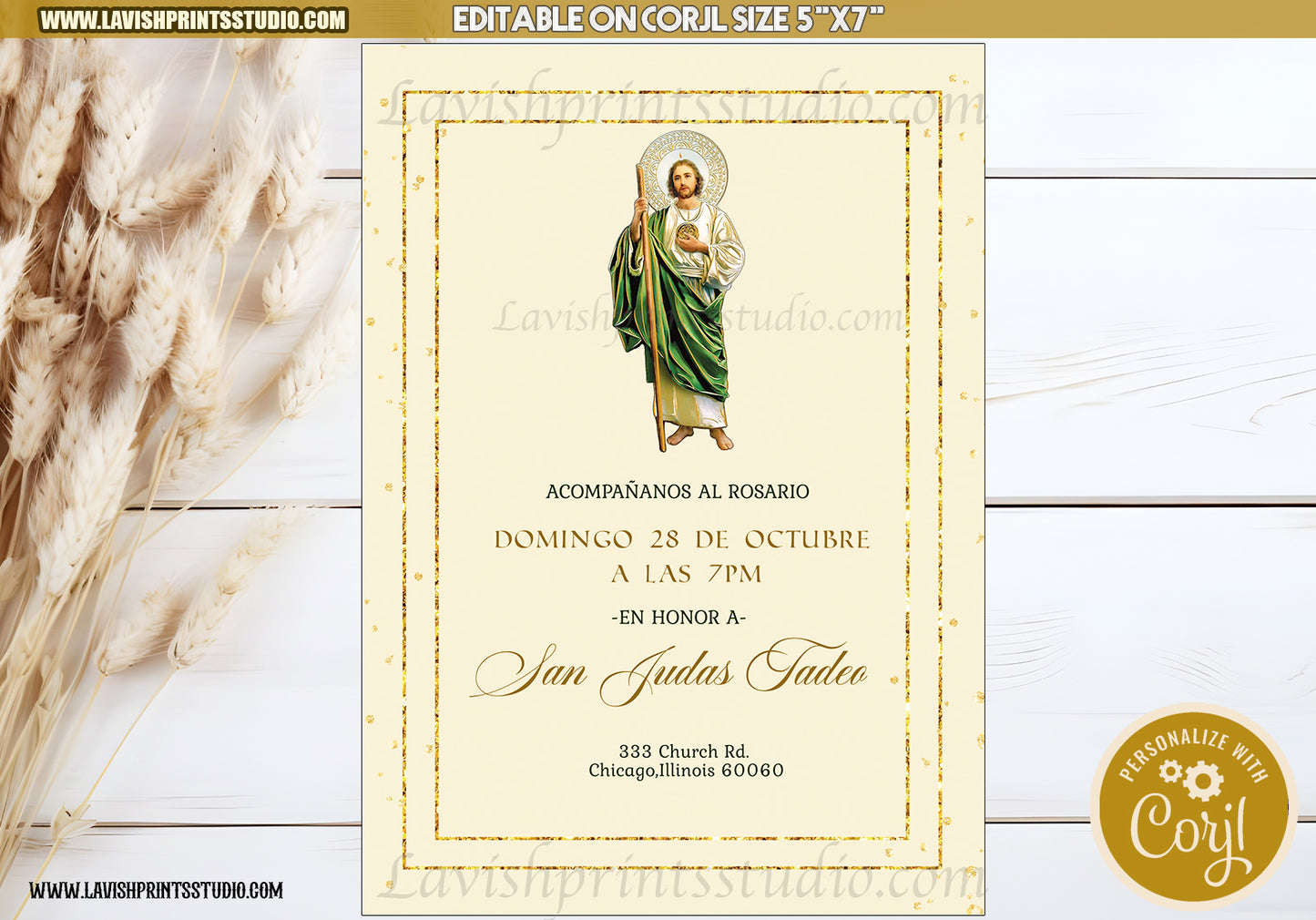 San Judas Tadeo Rosario, San Judas Invitaciones, San Judas,Invitaciones para Rosario, San Juditas, San Judas Invitations, EDITABLE