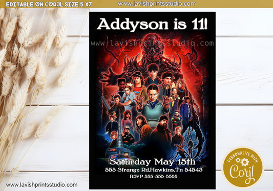 Stranger Things Invites,Stranger Things Invitation